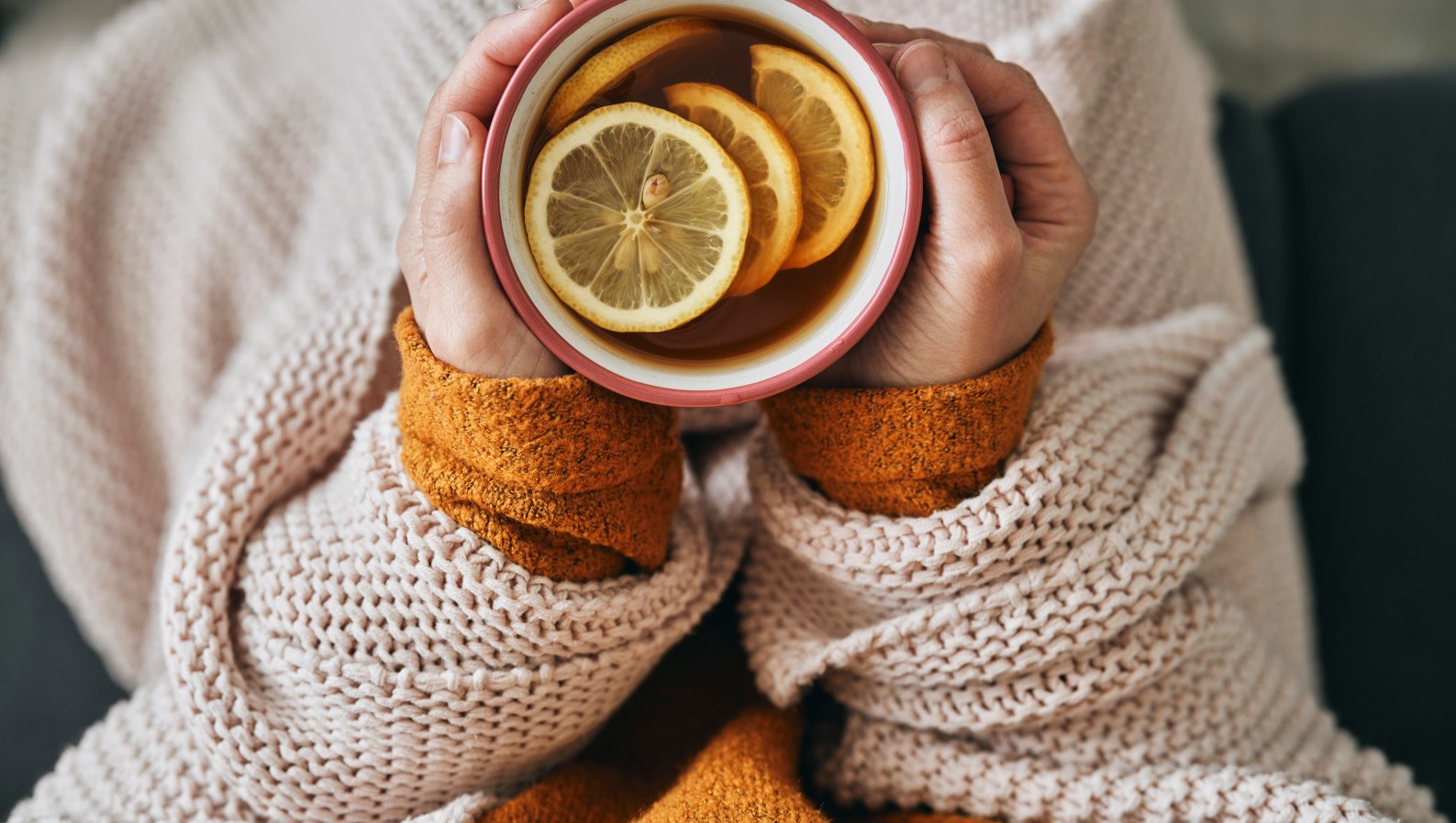 A warm cup of tea, comforting care during flu season